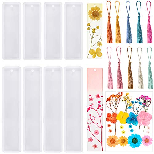 38 Pieces Bookmark Resin Mould Set, Include Rectangle Bookmark Silicone Mould Epoxy Resin Jewelry...