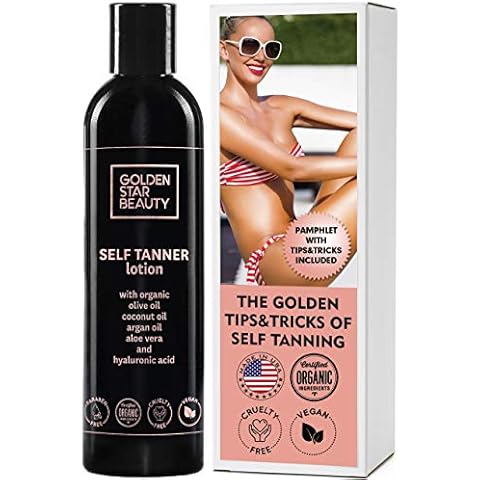 Self Tanner Lotion - Natural Sunless Tanning Lotion w/Organic & Hyaluronic Acid, Fake Tan for Flawless Light to Medium, Self Tanners Best Sellers 8.0 fl.oz. Cover