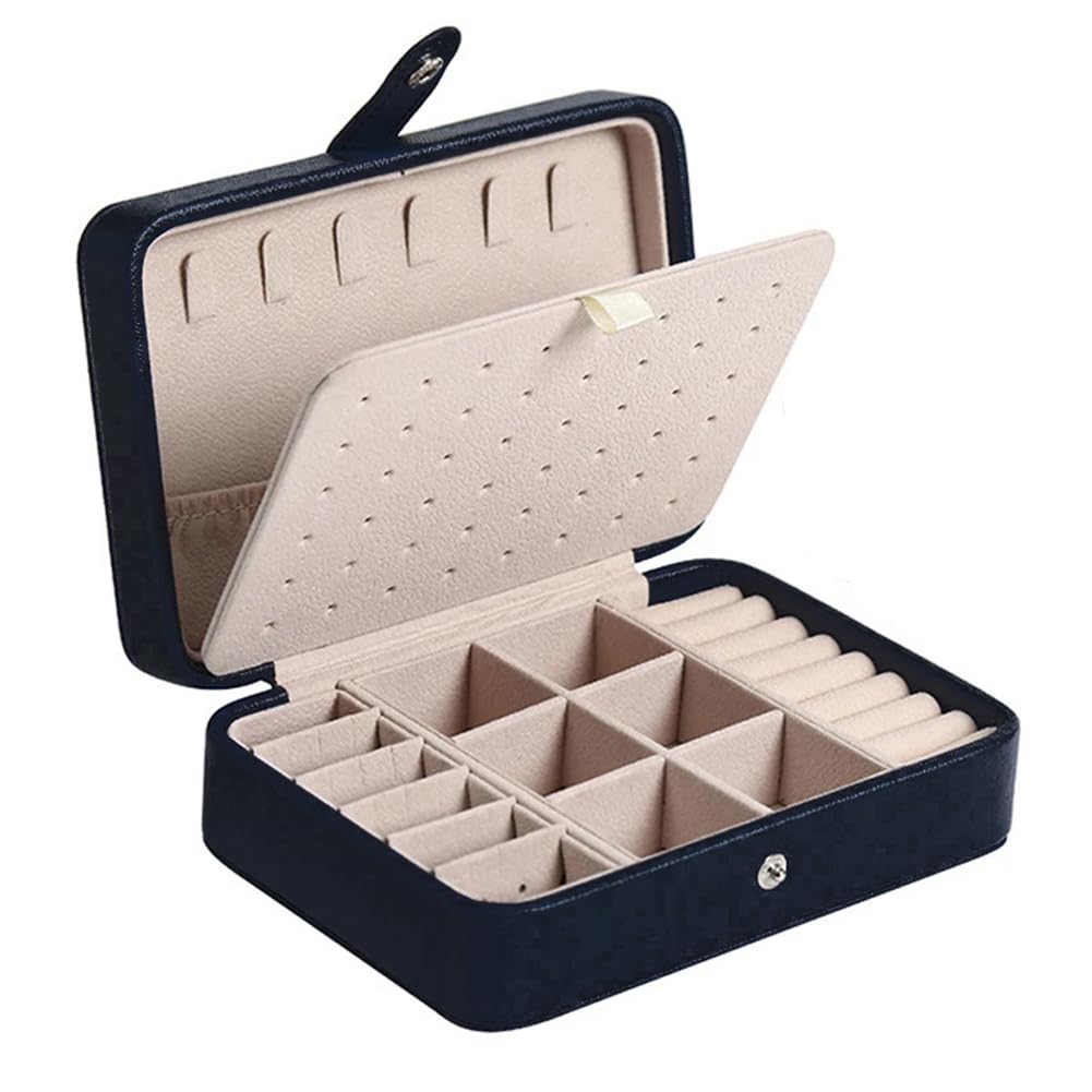 YouBella Jewellery Organiser Jewellery Box PU Leather Portable Storage Box Case with Dividers Container for Rings, Earrings, Necklace Home Organizer (Black)