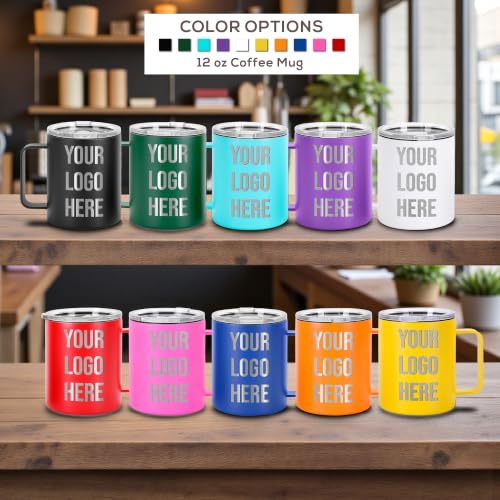 Image of Custom Logo 12 oz Coffee Mug, Engraved Corporate Gift Cup
