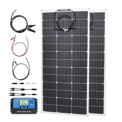 1000 Watt Flexible Solar Panel 2pcs 500W Solar Panel for RV Camping Boat Off Grid Home Lightweight Monocrystalline Photovoltaic Panels with Controller