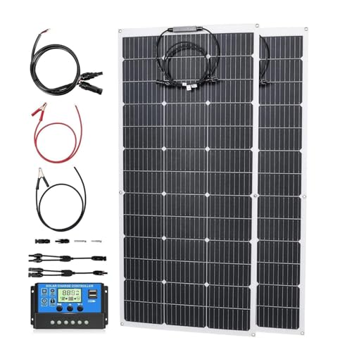 1000 Watt Flexible Solar Panel 2pcs 500W Solar Panel for RV Camping Boat Off Grid Home Lightweight Monocrystalline Photovoltaic Panels with Controller
