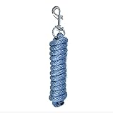 JA4009 Führstrick Pferd Anbindestrick mit Karabinerhaken oder Panikhaken 2 m in vielen Farben (Blau, Karabinerhaken)