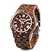 Produktbild BEWELL Herren Natürliche Holz Uhr Retro Quarz Analog Armbanduhr mit Multi-Funktionen der Kalender Anzeige und Leuchtenden Zeiger Hölzerne Armband(Rotes Sandelholz)