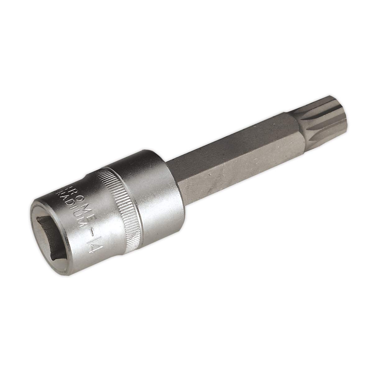 Sealey Spline Socket Bit M14 Long 1/2"Sq Drive