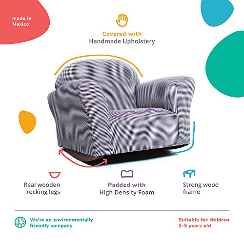 Keet Roundy Rocking Kid's Chair, Brown Gingham #TOP3