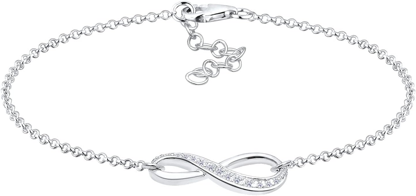 Elli Ladies Infinity Symbol with Zirconia Crystals in 925 Sterling Silver