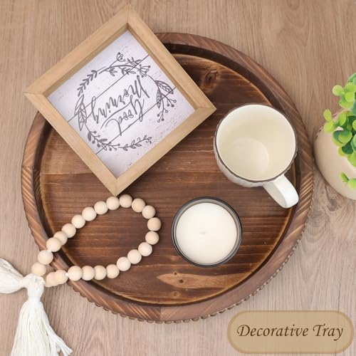 Round-Burnt-Wood-Serving-Tray-with-Beads-Wooden-Decorative-Tray-for-Entertaining-Decoration-and-Gifting Round Burnt Wood Serving Tray with Beads Wooden Decorative Tray for Entertaining Decoration and Gifting