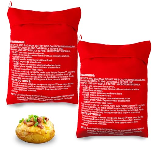 DAJISI 2Packs Baked Potato Microwave Bag Microwave Potato Bag Reusable Baked...
