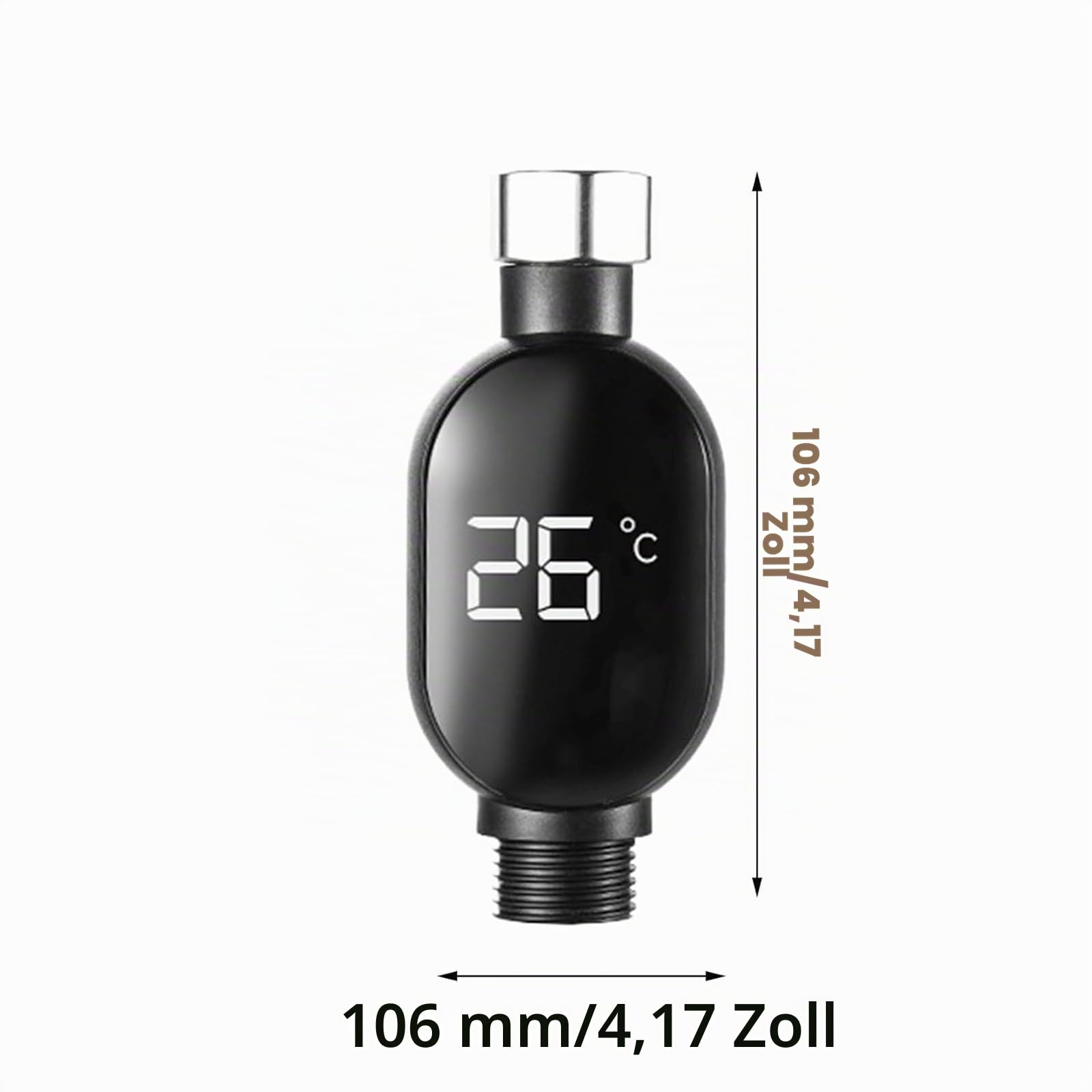 Duschthermometer, Wassertemperatursensor-Messgerät mit LED-Digitalanzeige, wasserdichtes Badezimmer-Zubehör für Küche, Wohnung, Hotel, Zuhause, Haushalt