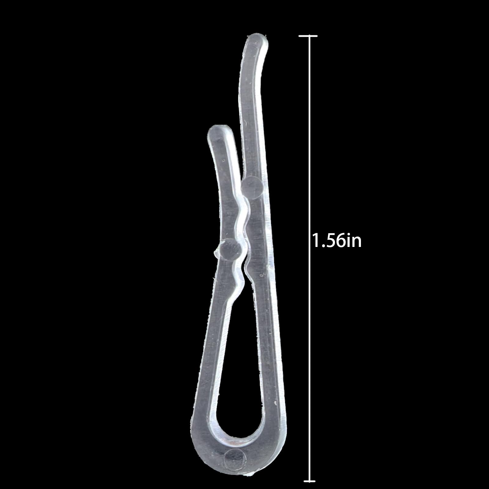 Caishun 300PCS 38mm U Shape Transparent Plastic Crocodile Clips Shirt Fixed Packing Clip for Folding Shirts Sleeves Socks Ties