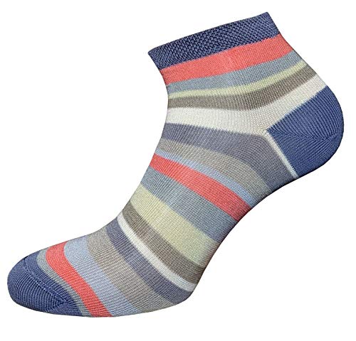 Image of 4 Pairs of Women's Combed Cotton Ankle Socks - Made in Italy - One Size