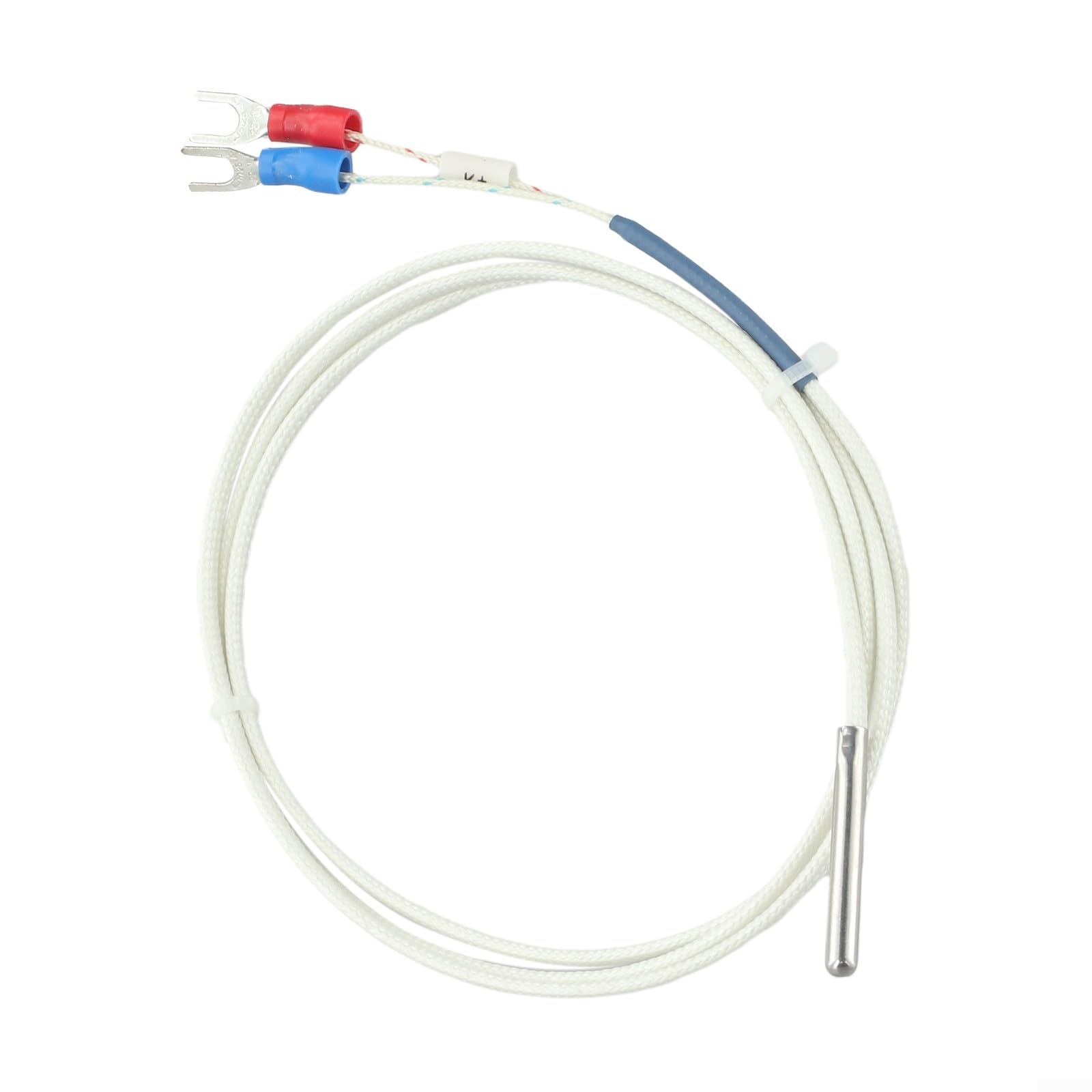 K-Type Thermocouple Sensor with 4mm Stainless Steel Body 30mm Probe Length and Linear Output Across Full 0 to 800 Degree Celsius Range (1Meter)