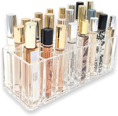 Acrylic Rollerball Perfume Organizer Beauty Scent Holder 24 Space...