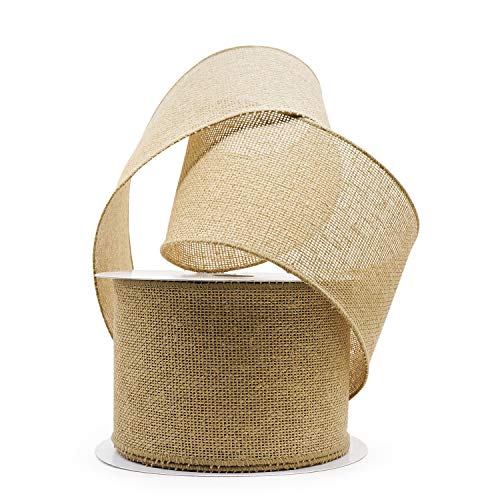 Ct Craft Llc Burlap Wired Ribbon, 4Inch X 20 Yards, Natural, Christmas, Home Decor, Gift Wrapping, Tree Topper Bow, Wreath, Diy Crafts #TOP23