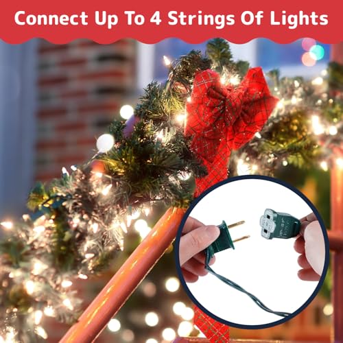 Image of PREXTEX 200 Count Clear Christmas Tree Lights - 40 ft Warm Incandescent String Lights with Green Wire - Indoor and Outdoor Mini Light for Christmas, Holiday Decorations, Trees, Fences, Patios and More