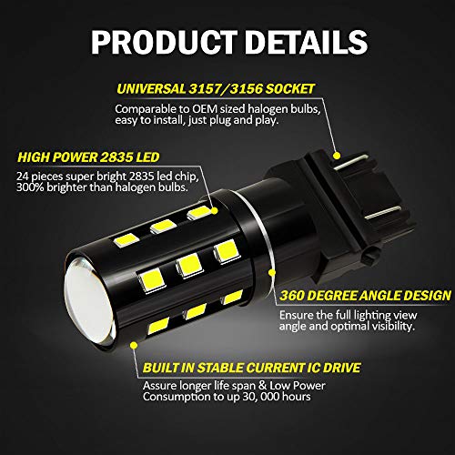 image for Antline 3157 3156 3057 3157A 4057 4157 LED Bulb White, Super Bright 12