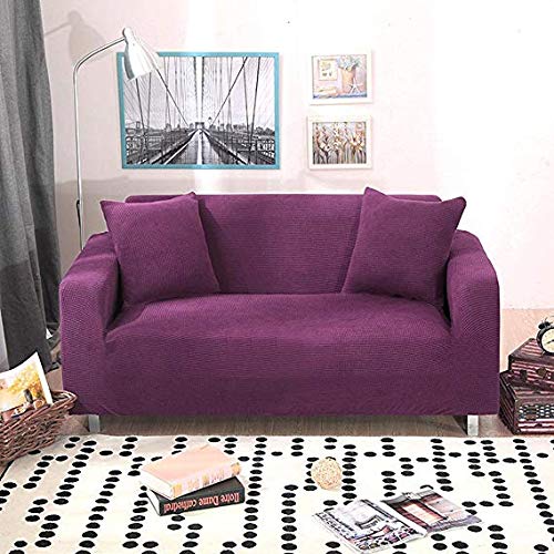 Sofaslipcover stretch couleur unie et serviette de canapé
