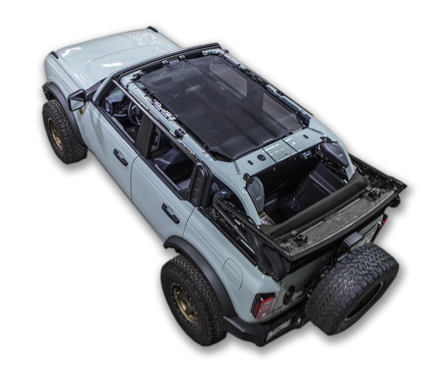 SPIDERWEBSHADE Original Bronco 4-Door Full Sunshade Top (2021-2026) Compatible with Ford Bronco - Airbag Safe - USA Made - 10 Year Warranty (Black)
