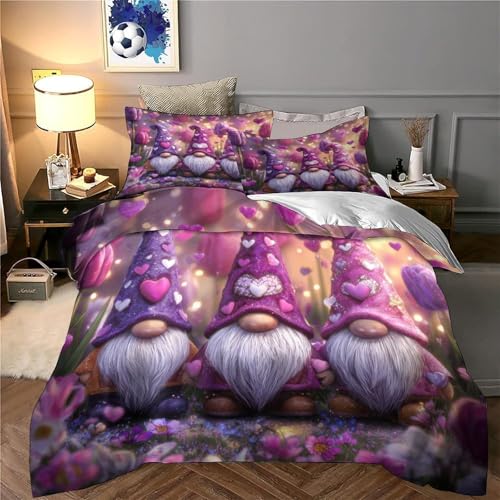 Gnomes de la Saint-Valentin Housse de Couette Douce pour Chambre Ado - 6
