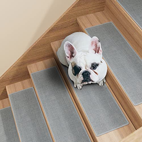 Alfombra para peldaños de escalera de poliéster resistente y suave con base protectora de goma 3
