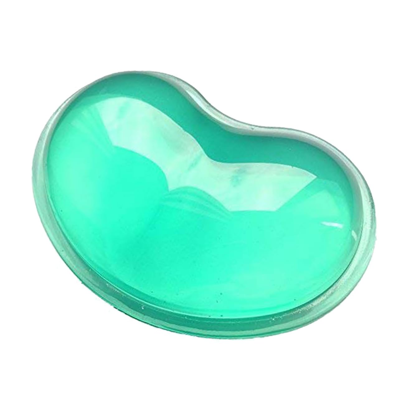 POPETPOP Silicone Heart Shaped Wrist Cushion Green Mouse Pad Ergonomic Gel Filled Wristband Pad for Keyboard and Desktop Computer Support Comfortable Stress Relief