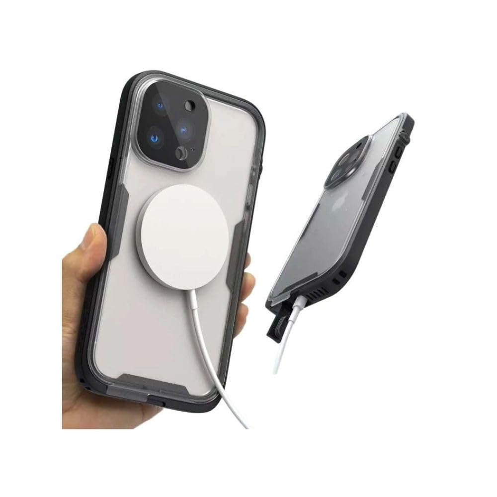 Catalyst - Cover Impermeabile e Antiurto Protezione Totale, custodia resistente alle cadute, alta protezione per iPhone 14 - retro trasparente e bordo rinforzato in gomma nero