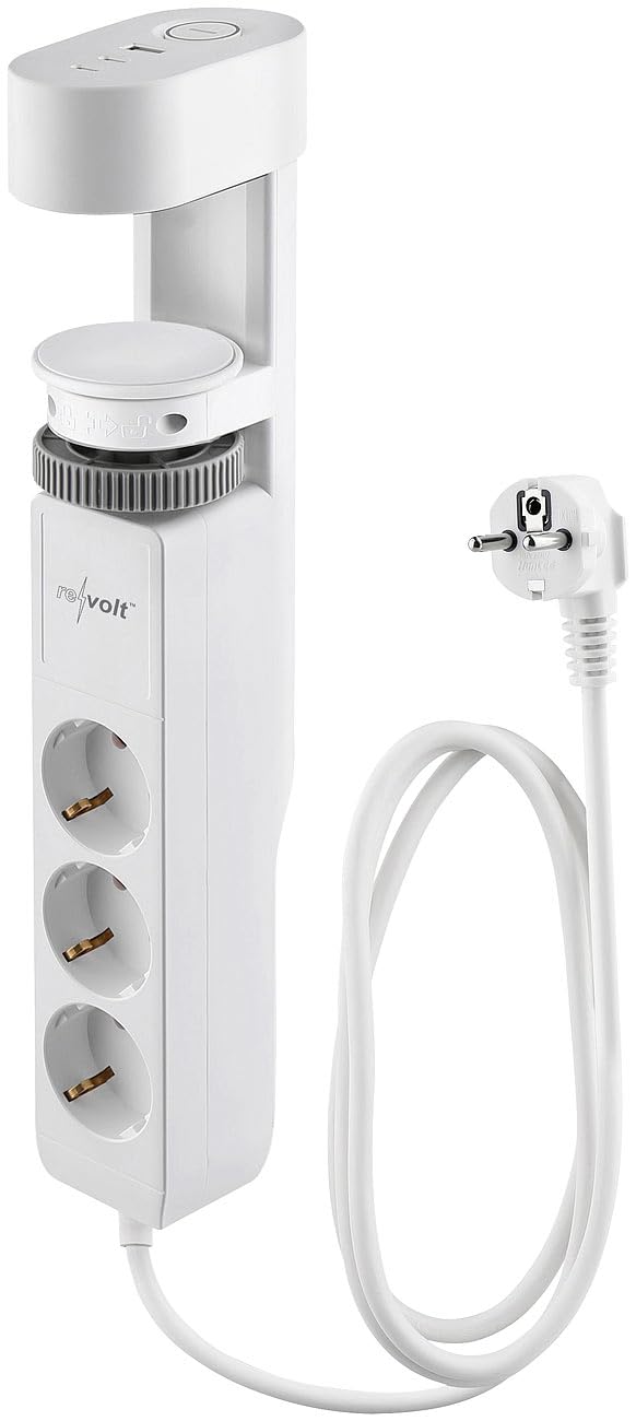 revolt Steckdose Leiste mit: 2er-Set 3-fach-Tischsteckdose mit Schraubklemme, 2x USB-C, 1x USB-A (Steckdosenleiste mit Schraubklemme, C Steckdosenleiste mit PD)