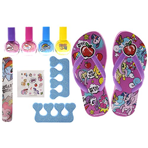 Townley Girl Spa Day Set, Includes 4 Nail Polish, Flip Flops (Girls 10-11) And Toe Separator,10 Ct (My Little Pony) #TOP1