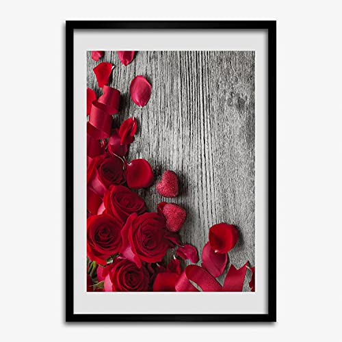 Cadre photo décoratif de haute qualité Tulup motif roses rouges