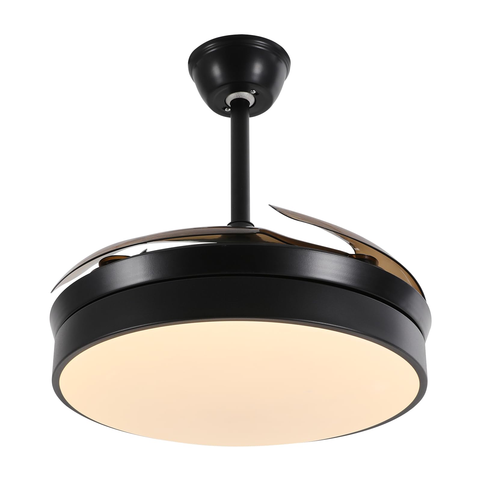 POAdwhmnr Ceiling Fans with Lights and Remote, Modern Flush Mount LED Fan Light, Fandelier Ceiling Fans for Bedroom