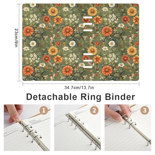Bloc-notes lignés pour l'école et carnet A5 rechargeable avec couverture rigide - 2