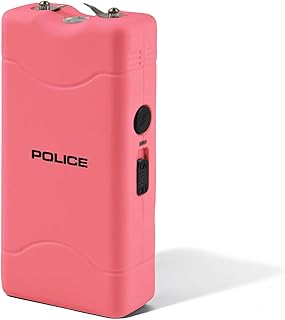 POLICE Stun Gun for Self Defense 800 – High Voltage Mini Rechargeable with LED Flashlight, Compact & Heavy Duty – Personal Security for Women – Pink