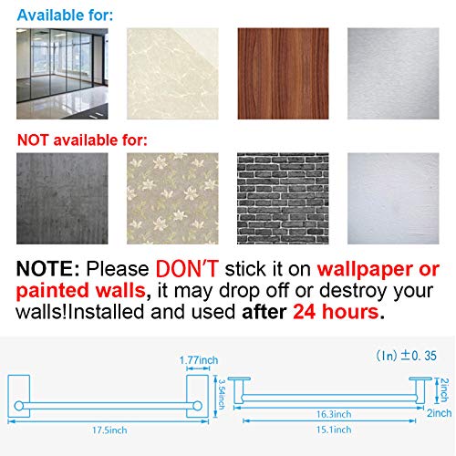 نير مون حامل مناشف الحمام ذاتي اللصق - رف حائط للحمام من الستانلس ستيل، رف تعليق منشفة لاصق على علاقة عصرية بدون ثقب (لمسة نهائية سوداء غير لامعة، رف منشفة 16 انش)