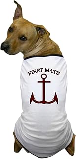 CafePress First Mate Boating Anchor Maroon Dog T Shirt Dog T-Shirt, Pet Clothing, Funny Dog Costume