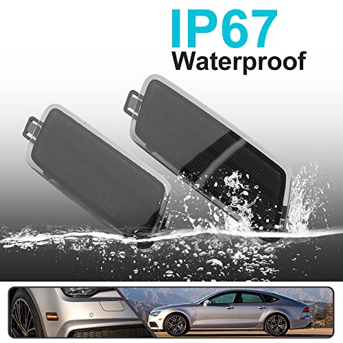 4Pcs Full Led Amber/Red Front/Rear Side Marker Lights For Audi A7 Quattro S7 Rs7 Tdi Quattro Type 4G8 2012-2018 Smoked Lens Bumper Turn Signal Light Replace Oem Side Marker Lamp #TOP7