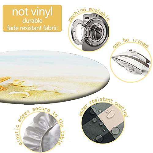 Igoga Sports NY104-0625ZB4-03 Shells On The Beach Fitted Tablecloth Round thumb #2