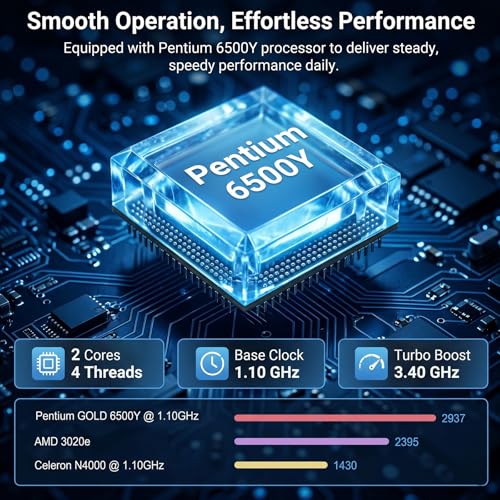 Image of 14 Inch Laptop Computer, Pentium 6500Y Processor (Up to 3.4GHz), 16GB RAM 256GB SSD, FHD IPS Anti-Glare Display, Lightweight Laptop with Privacy Shutter for Students & Business