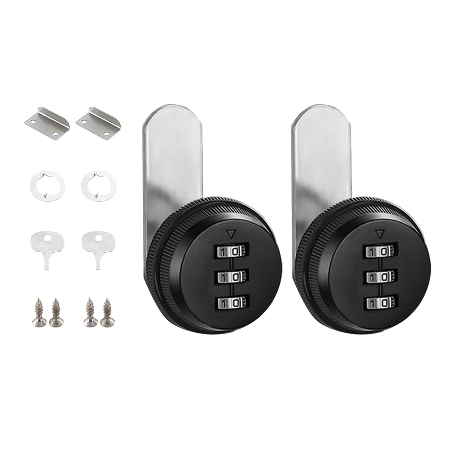 of 2 Multipurpose 3 Digit Combination Cams for Mailbox and Cabinet Drawer Use Sturdy Zines Alloy Designs Easy Installation