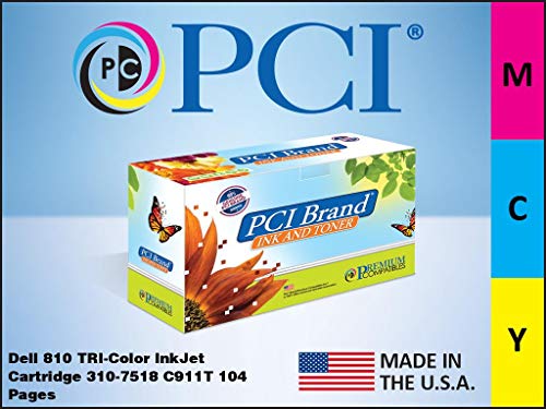 Pci Brand Remanufactured Ink Cartridge Replacement For Dell 810 Tri-Color Ink Cartridge 310-7518 C911T 104 Page Yield #TOP6