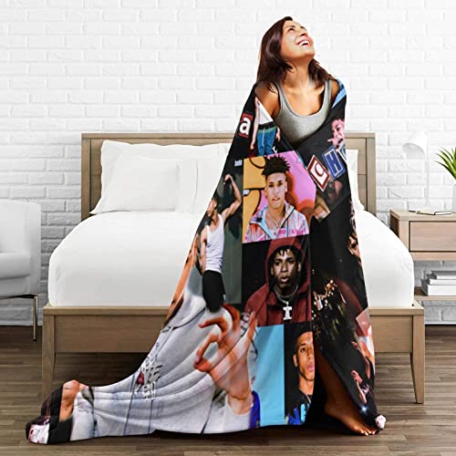 Nle Rapper Choppa Music Collage Throw Blanket Packable Classic Lightweight Blankets Decor For Bed Couch Living Room Travel Outdoor 60"X50" #TOP5