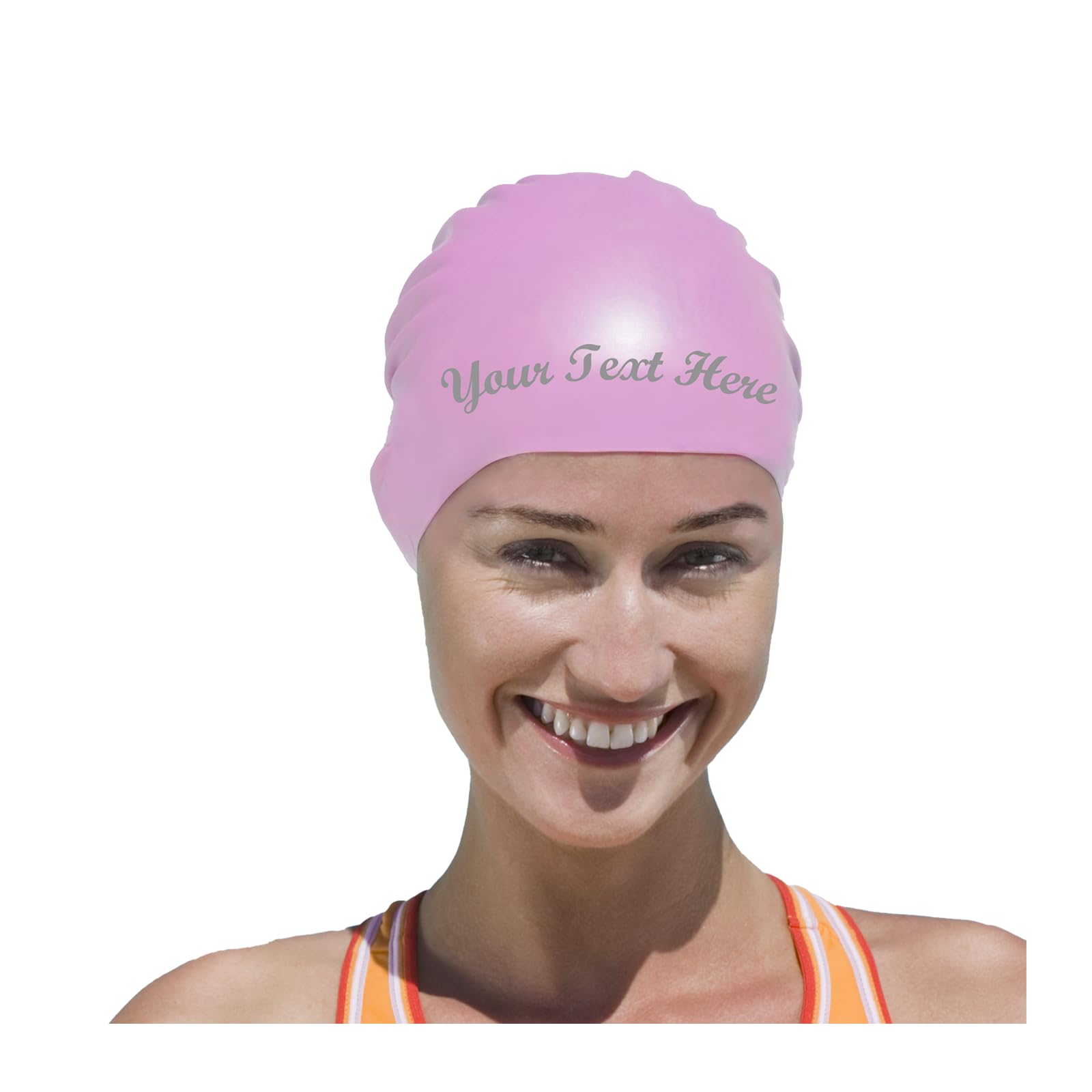 Sinseike Custom Swim Cap,Personalized Swim Cap Silicone (Personalized)
