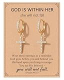 JOGDIAM Baptism Communion Confirmation Gifts for Women Teen Girls Gold Cross Dangle...
