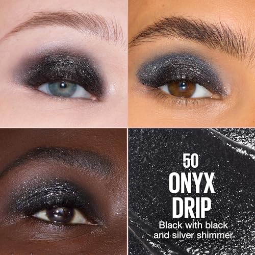 Image of MAYBELLINE Shadow Drip Eye Tint Liquid Eyeshadow, High-Impact, Lightweight Shimmer Eye Shadow with Up To 16HR Wear, Onyx Drip, 1 Count