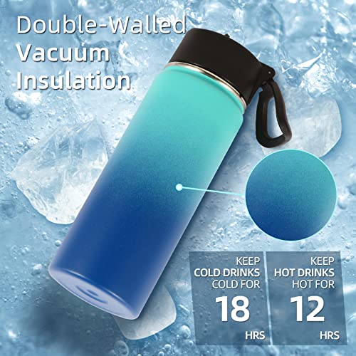 Volhoply 530ml 18oz Insulated Water Bottle Bulk 4 Pack, Kids Stainless Steel Water Bottles with Straw Lid - Image 3