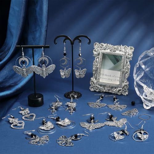SUNNYCLUE 1 Box 10 works Gothic Dangle Earring Making Kits Butterfly Moth Charms Bulk Halloween Skull Charm Cross Charm Moon Crescent Charms for jewellery Making Kits DIY Dangle Earrings Gift Supplies - Image 4
