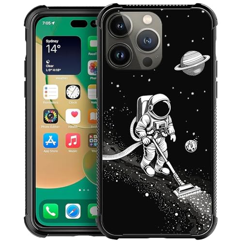 Coque iPhone 14 Pro rigide antichoc dos PC astronaute espace fille