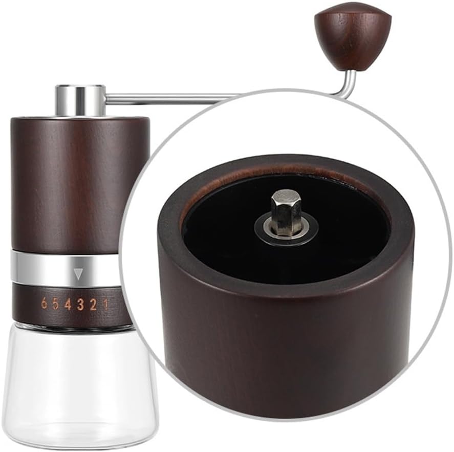 Hand Shake Coffee Grinder Home Bean Mill Machine Beech Wood Long Handle Tool(E)