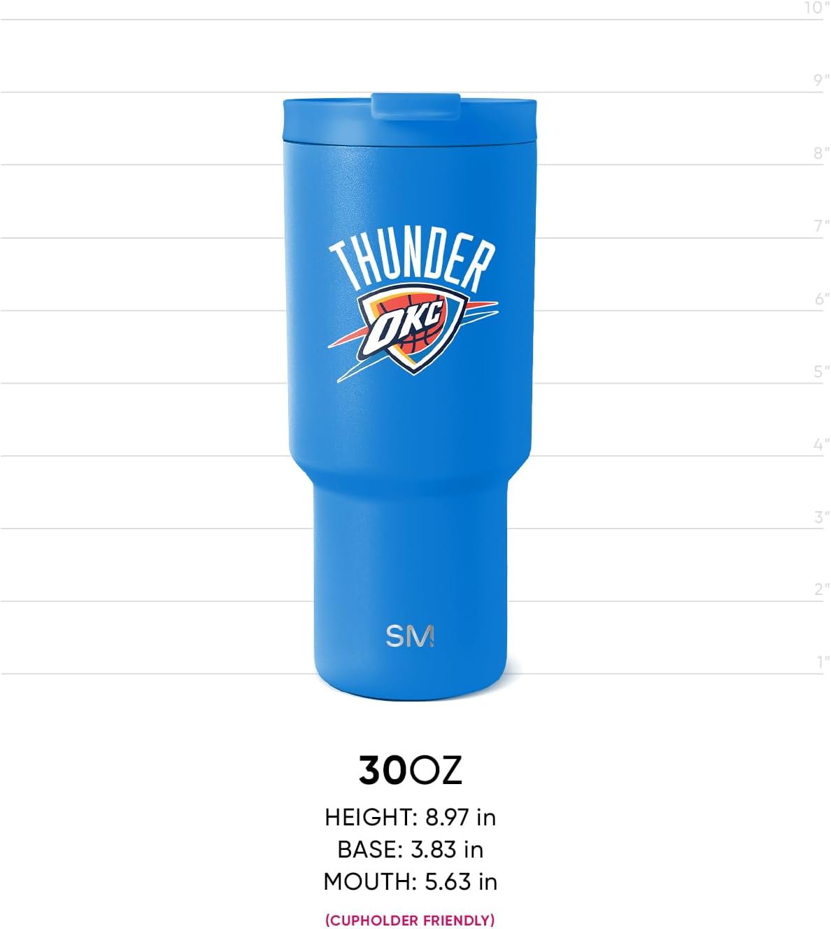 Simple Modern Officially Licensed NBA 30oz Tumbler with Flip Lid and Straws | Insulated Stainless Steel Cup | Trek Collection