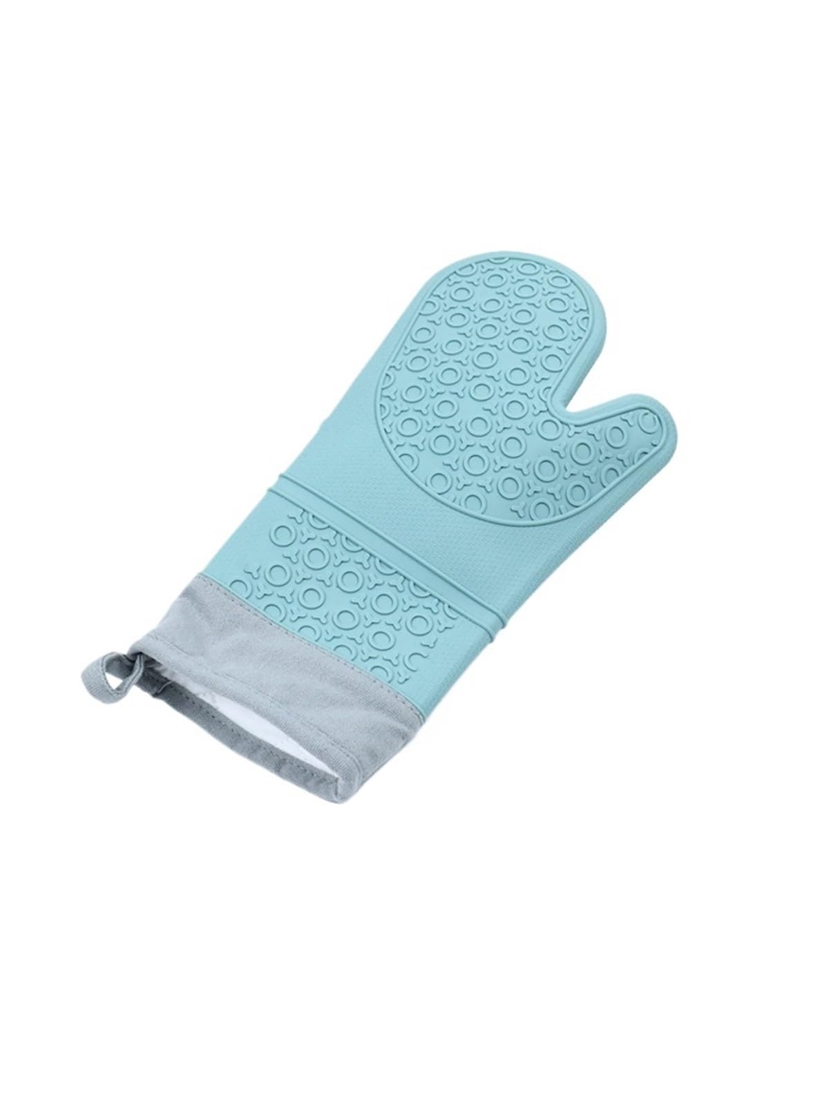 MRKU Gants de Cuisine en Silicone antidérapants et résistants à la Chaleur, Doublure Douce en Polyester, imperméables, Longs, Flexibles et épais.